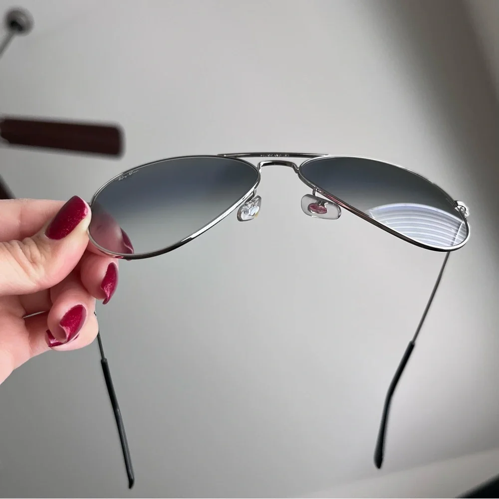 Ray-Ban Silver Aviator Sunglasses - Picture 6 of 11